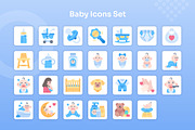Baby Icons Set - Flat, an Icon by Kmg Design (Thumbnail 2 of 2)
