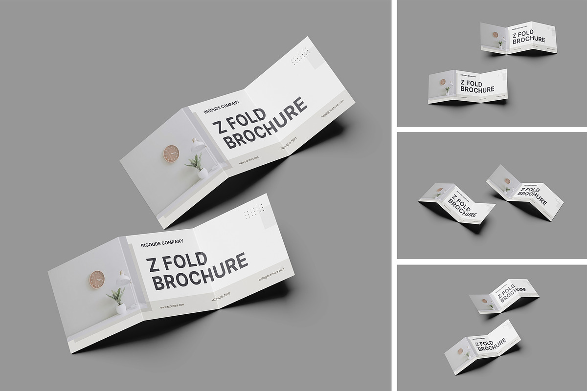 Square Z Fold Brochure Mockup, an Advertising Mockup by YurnalisPerix (Photo 1 of 5)
