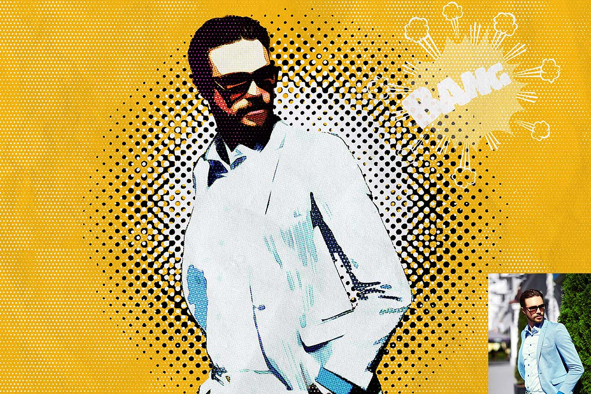 Comic Halftone Dots Effect Ps Action, an Action Add-On by Studio Retouch (Photo 2 of 11)