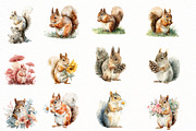 Watercolor Spring Squirrel Clipart, an Illustration by Designworld (Thumbnail 4 of 6)