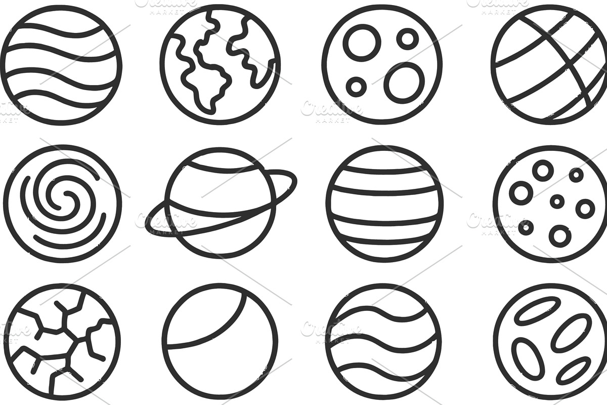 Illustration of vector line icons, an Illustration by ZinetroN