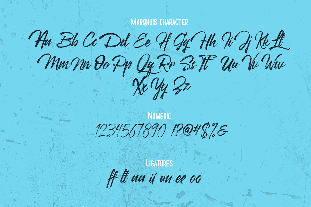 Marqhuis brush font preview 5