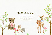 Woodland Animals Watercolor Clipart, an Animal Illustration by Corner Croft (Thumbnail 3 of 7)