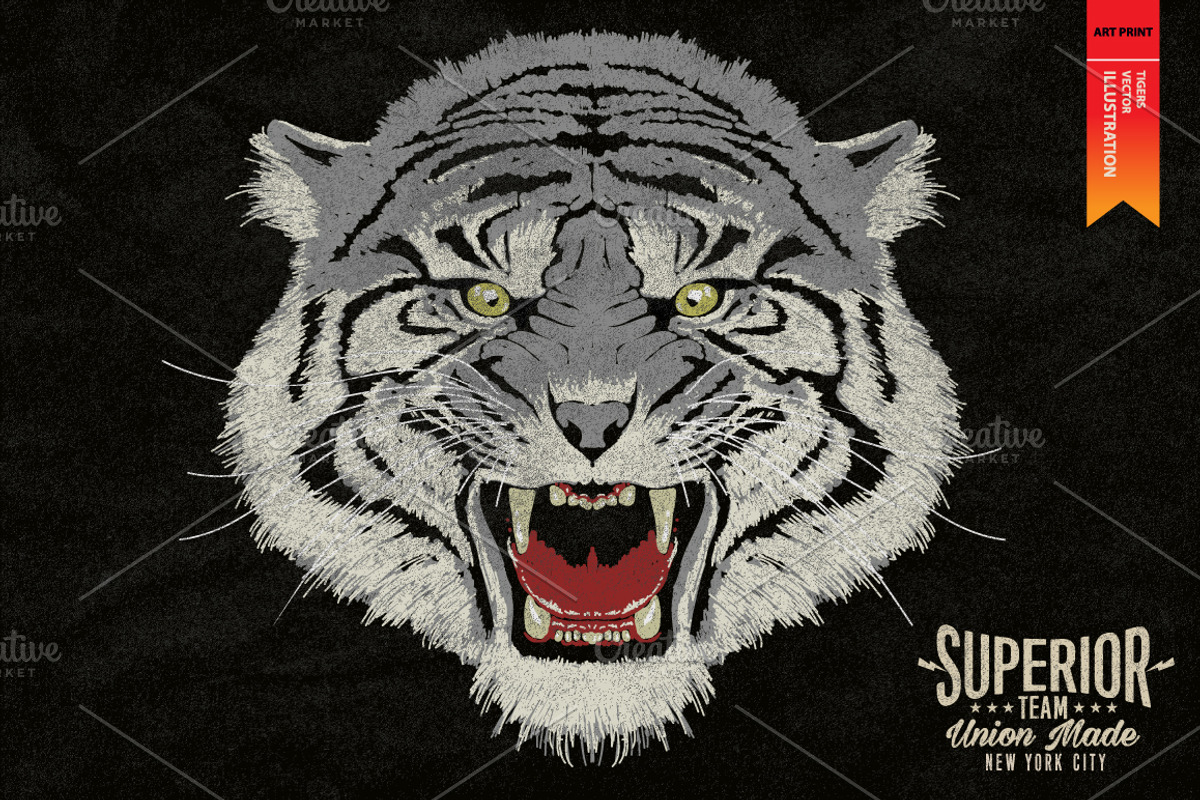 Tigers - Vector illustration, an Animal Illustration by Artistic & Unique (Photo 1 of 4)