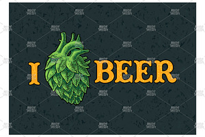 Hop cone heart engraving
