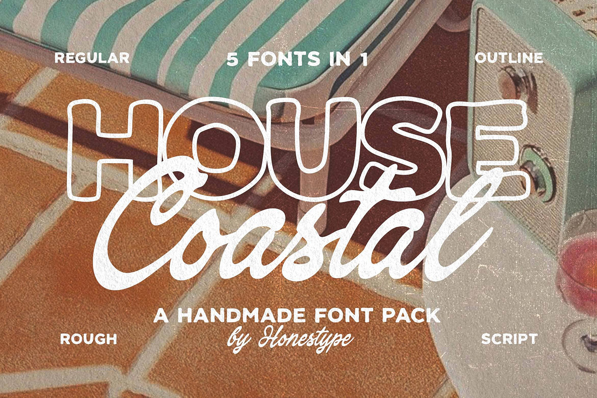 Coastal House a Handmade Font Pack, a Sans Serif Font by Honestype (Photo 1 of 12)