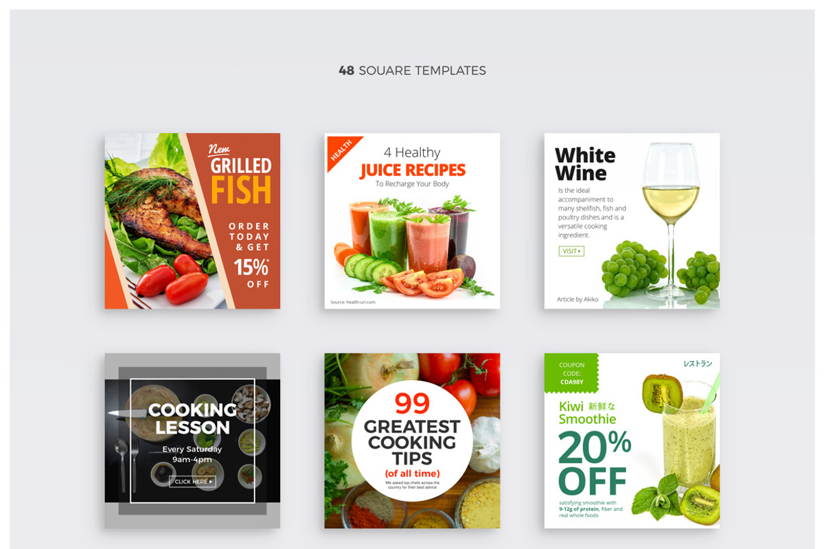 48 Instagram Food Banners, a Social Media Template by Studio Siv (Photo 4 of 7)