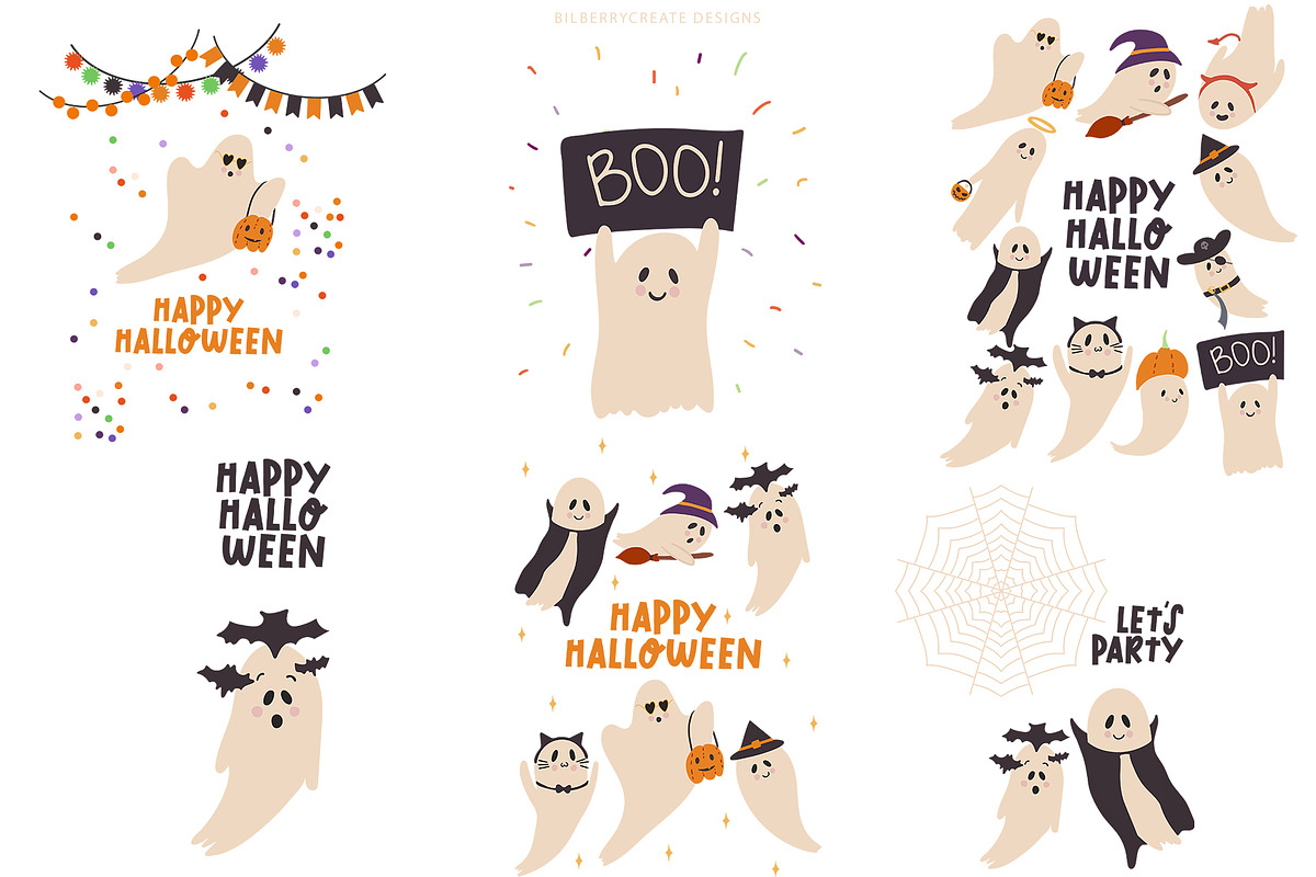 Spooky Night halloween clip art, a Seasonal Illustration by BilberryCreates (Photo 13 of 16)