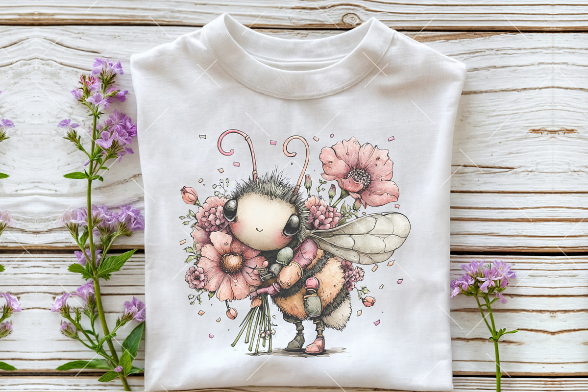 Whimsical Spring Bee Clipart, an Illustration by OK Design (Photo 5 of 6)