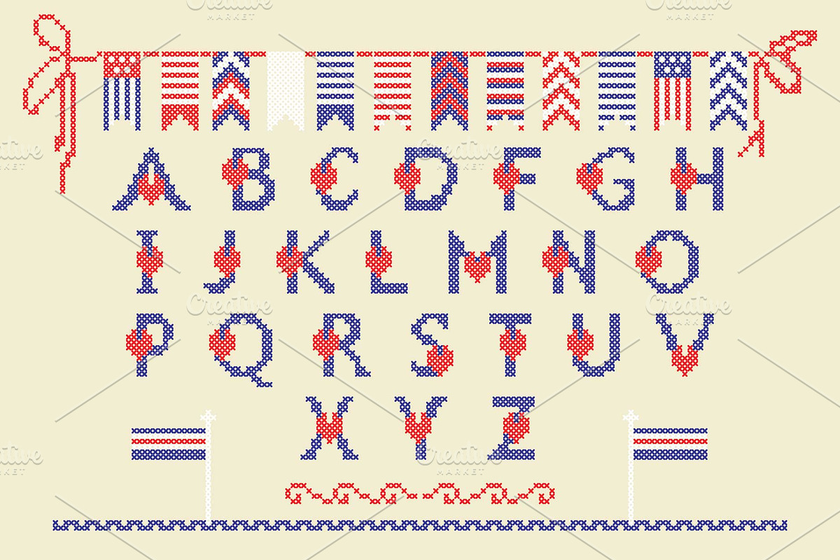 LOVELY-DAY-COLOR-CROSSSTICH font preview 2
