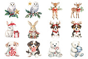 Christmas Animal Clipart, an Illustration by Design Market (Thumbnail 2 of 4)