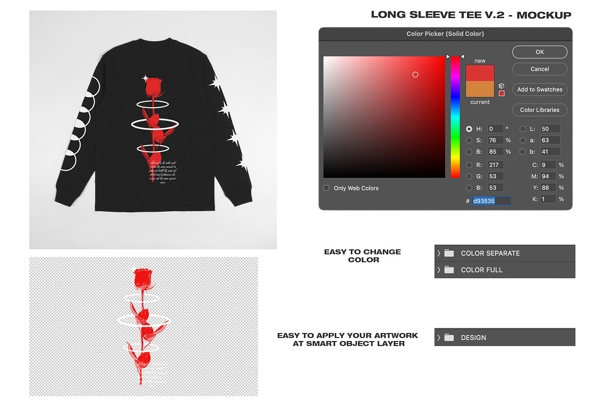 Long Sleeve Tee V.2 - Mockup, a Shirt Mockup by DaldSgh (Photo 6 of 8)