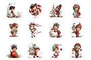 Whimsical Christmas Elf Girl Clipart, a Seasonal Illustration by fashionaddict (Thumbnail 2 of 7)