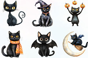 Halloween Whimsical Black Cat PNG, an Illustration by CraftArtStudio (Thumbnail 3 of 6)