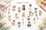 Funny Animal Graduation Sublimation, an Illustration by Artnoy (Thumbnail 5 of 8)
