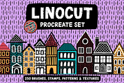 Procreate Linocut Brush Bundle, a Brush Add-On by AlwaysBeColoring (Thumbnail 1 of 11)