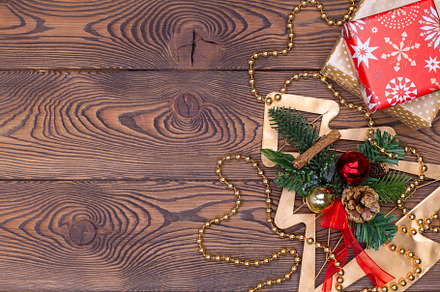 Metallic golden fir tree with branch featuring christmas, decoration, and xmas, a Holiday Photo by Diary of impressions