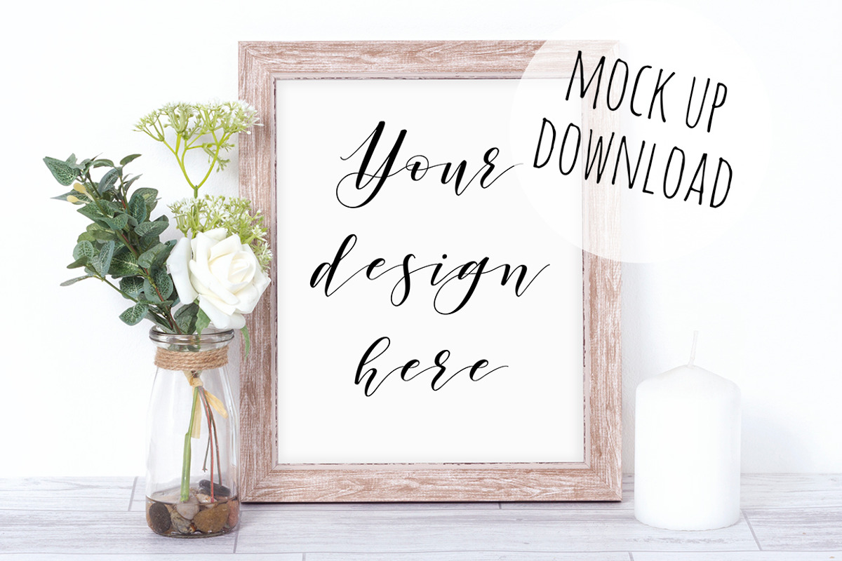 Rustic Frame Mockup Photo Bundle, a Print Template by Pixomize (Photo 5 of 9)