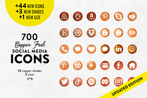 Copper Social Media Icons