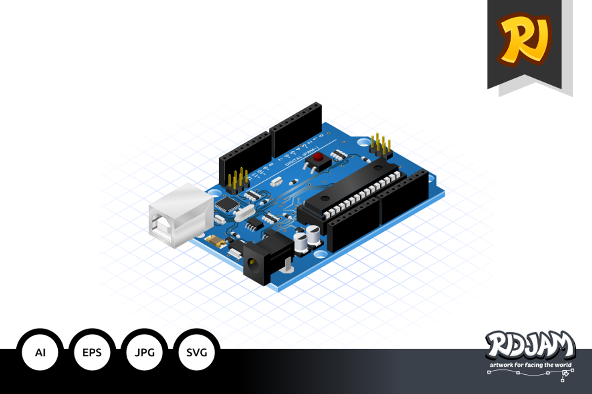 Isometric Microcontrollers, a Graphic by ridjam