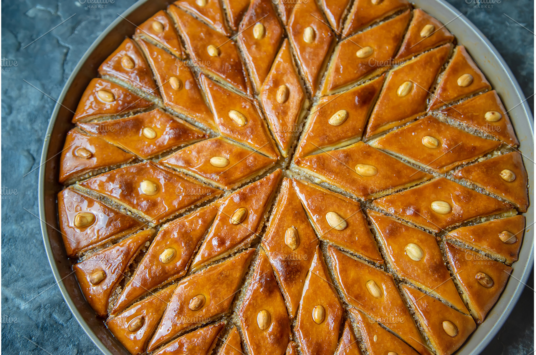 Oriental sweet baklava with nuts, a Food & Drink Photo by yanadjana