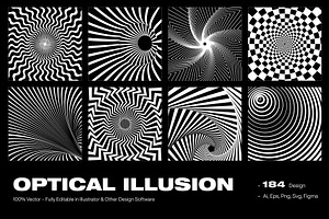 Optical Illusion Art Set, a Solid Icon by Prosymbols