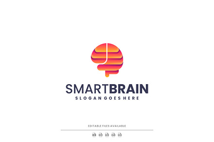 Gradient Modern Smart Brain Logo