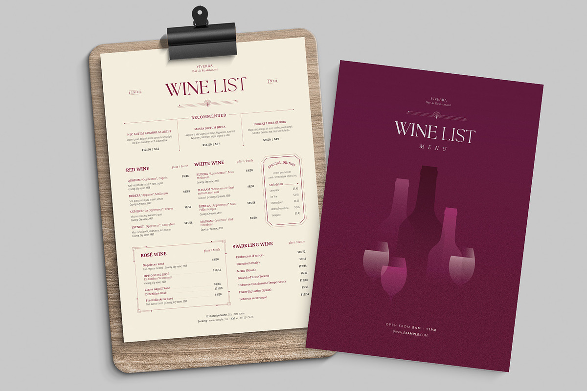 Restaurant Wine List Template, a Flyer Template by BrandPacks (Photo 5 of 5)