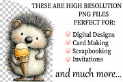 Whimsical Summer Hedgehog Clipart, an Illustration by Daily.Designs (Thumbnail 2 of 8)