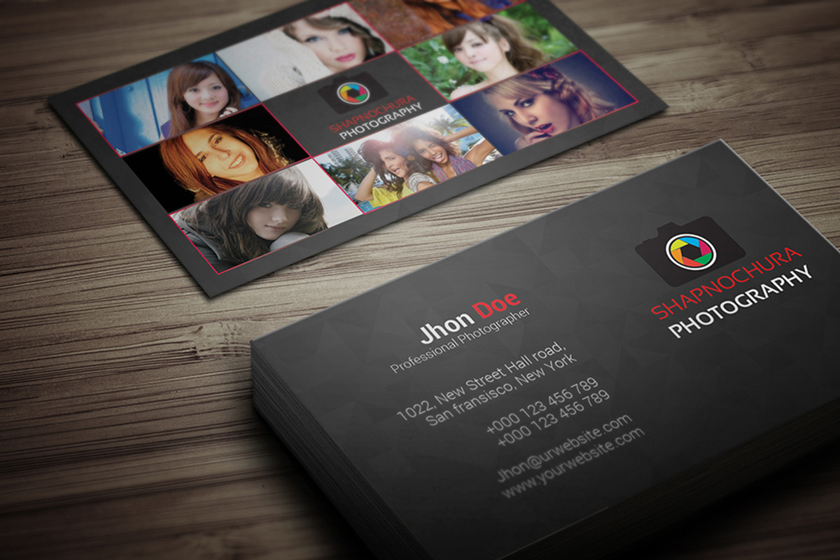 Minimal Photography Business Card, a Business Card Template by Shapnochura Design Studio (Photo 2 of 9)