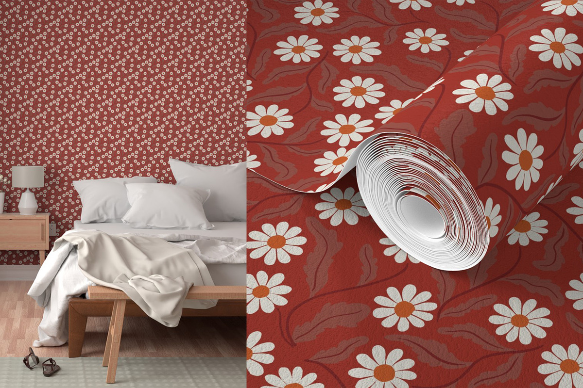 Daisy flowers seamless patterns, a Pattern Graphic by Naty Art (Photo 5 of 6)