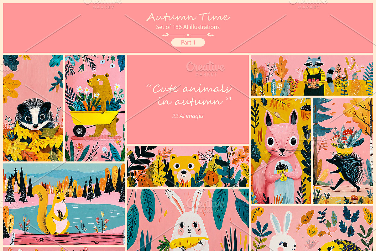 Autumn Time 1- 186 AI illustrations, a Seasonal Illustration by Pundateam (Photo 6 of 9)
