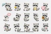 15 Bundle Watercolor Baby Raccoon, an Animal Illustration by Morspective (Thumbnail 8 of 8)