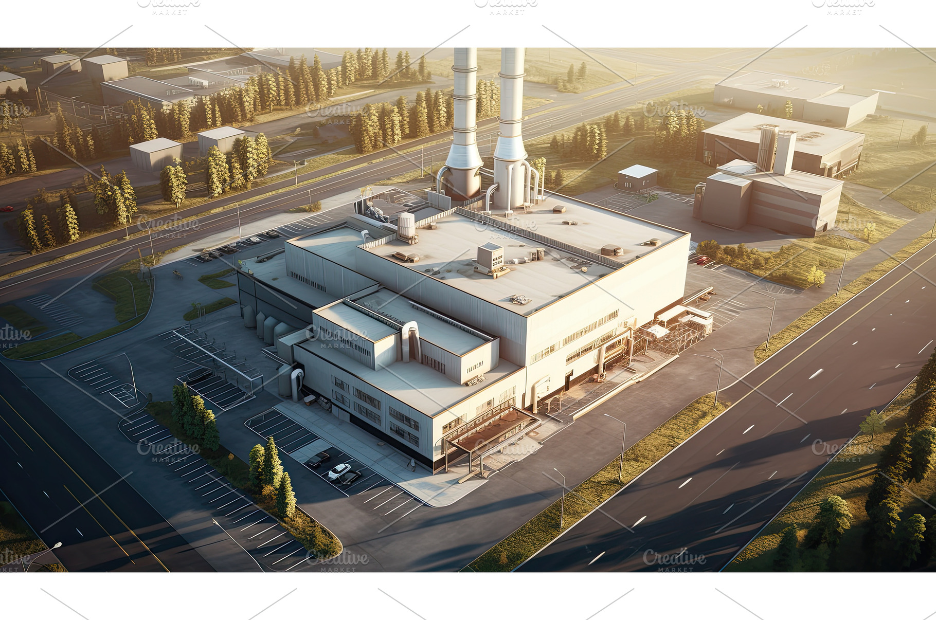 facility industrial building aerial, an Industrial Photo by pikepicture