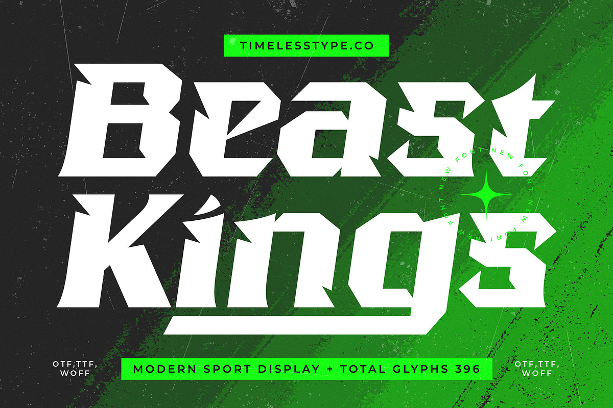 Beast Kings Modern Sport Display, a Sans Serif Font by timelesstype.co (Photo 1 of 20)