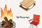 Watercolor Camping Graphics, an Illustration by Kileen Nicole Art (Thumbnail 3 of 5)