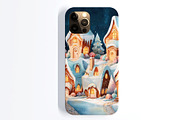 Christmas Snowy Cottage Illustration, a Decorative Illustration by Housui Patterns (Thumbnail 7 of 9)