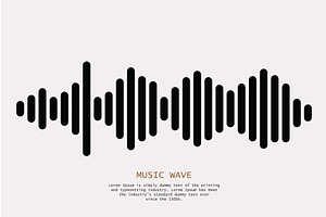 Black sound wave., a Technology Illustration by CodeAndDesign