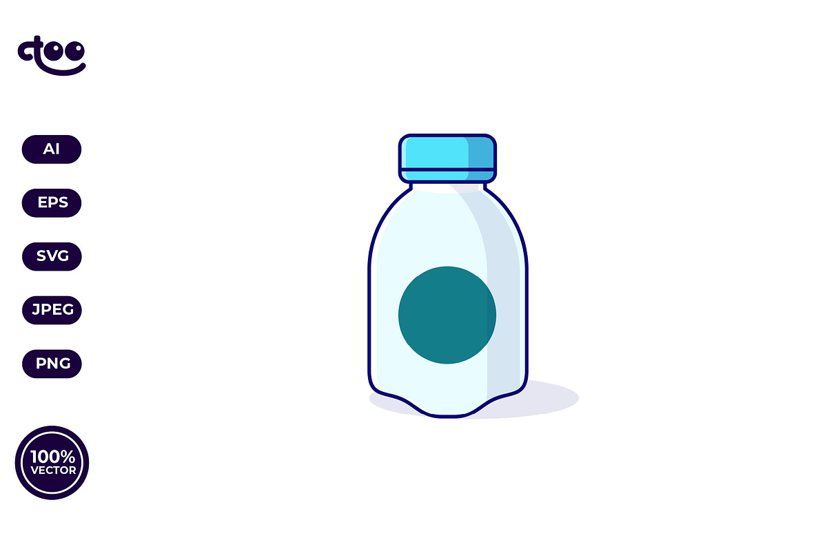 Simple Pure Mineral Water Bottle, a Food Illustration by Satisfactoons (Photo 1 of 3)