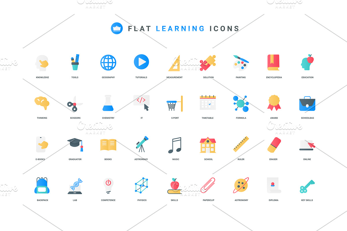 School education training icons, an Education Illustration by Lemberg Vector