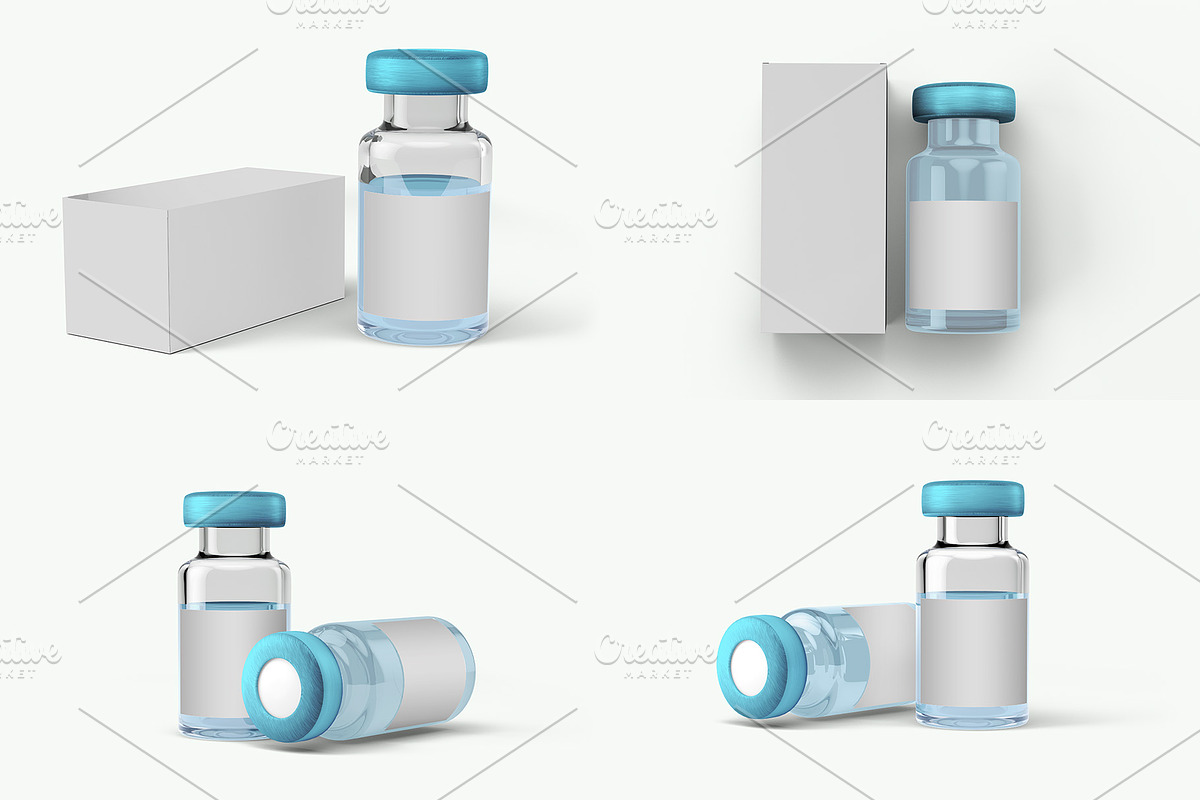 Vial Bottles Mock Up - 9 views, a Packaging Mockup by Illusiongraphic (Photo 18 of 19)