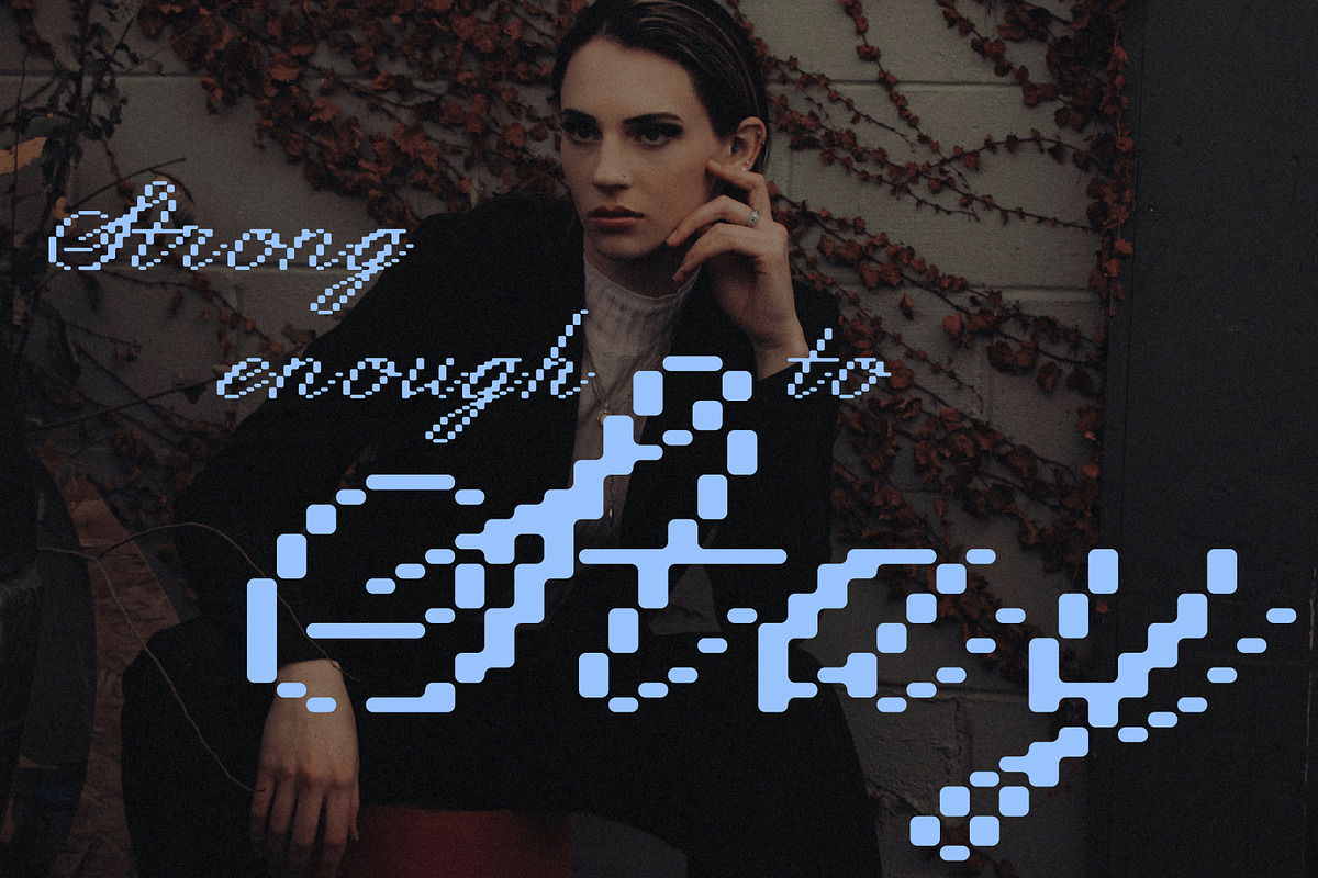 Faint Era Pixel Calligraphic Script, a Script Font by Struvictory.art (Photo 9 of 9)