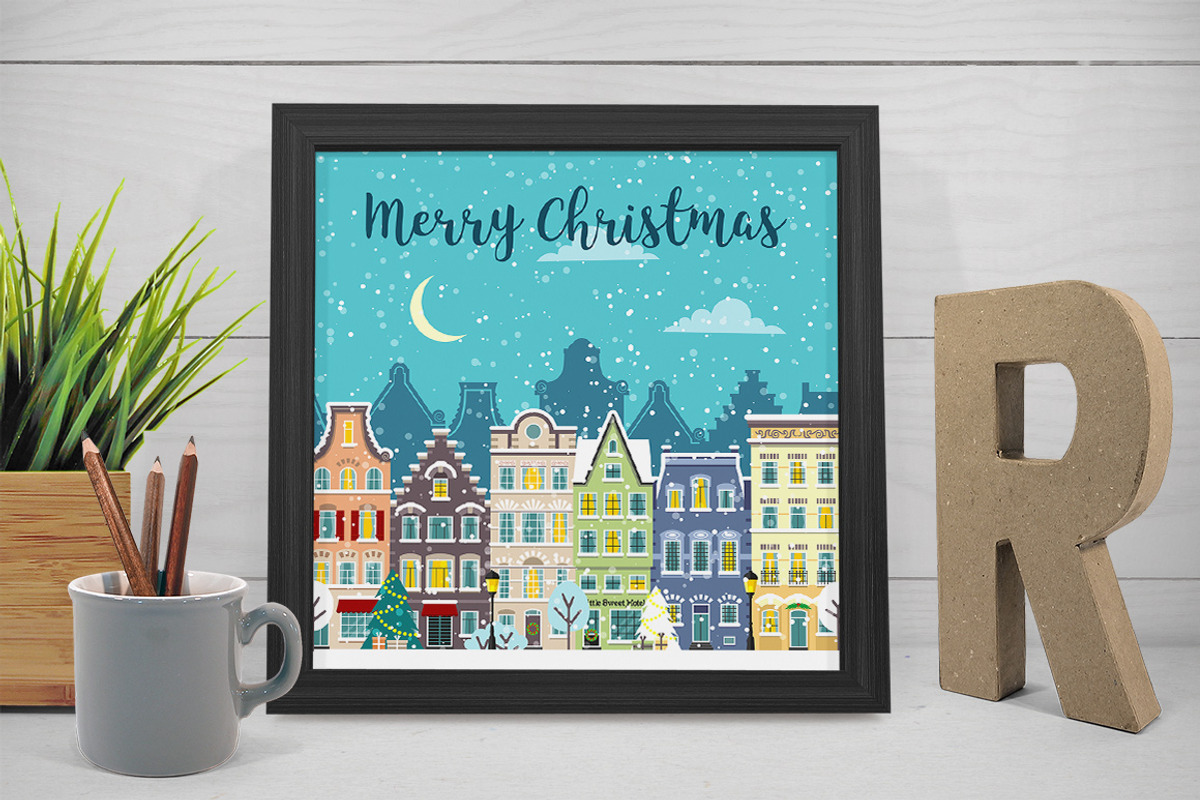 Christmas city street landscapes, a Decorative Illustration by Primula`s shop (Photo 3 of 7)
