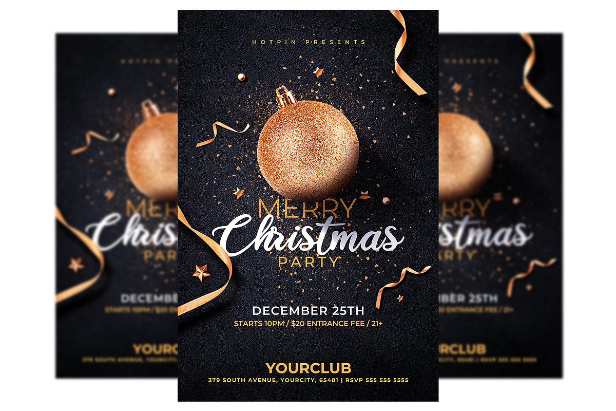 Christmas Invitation Flyer Template, a Flyer Template by Hotpin (Photo 1 of 3)