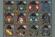 Zodiac Vector Set, a Decorative Illustration by Molly art (Thumbnail 15 of 16)