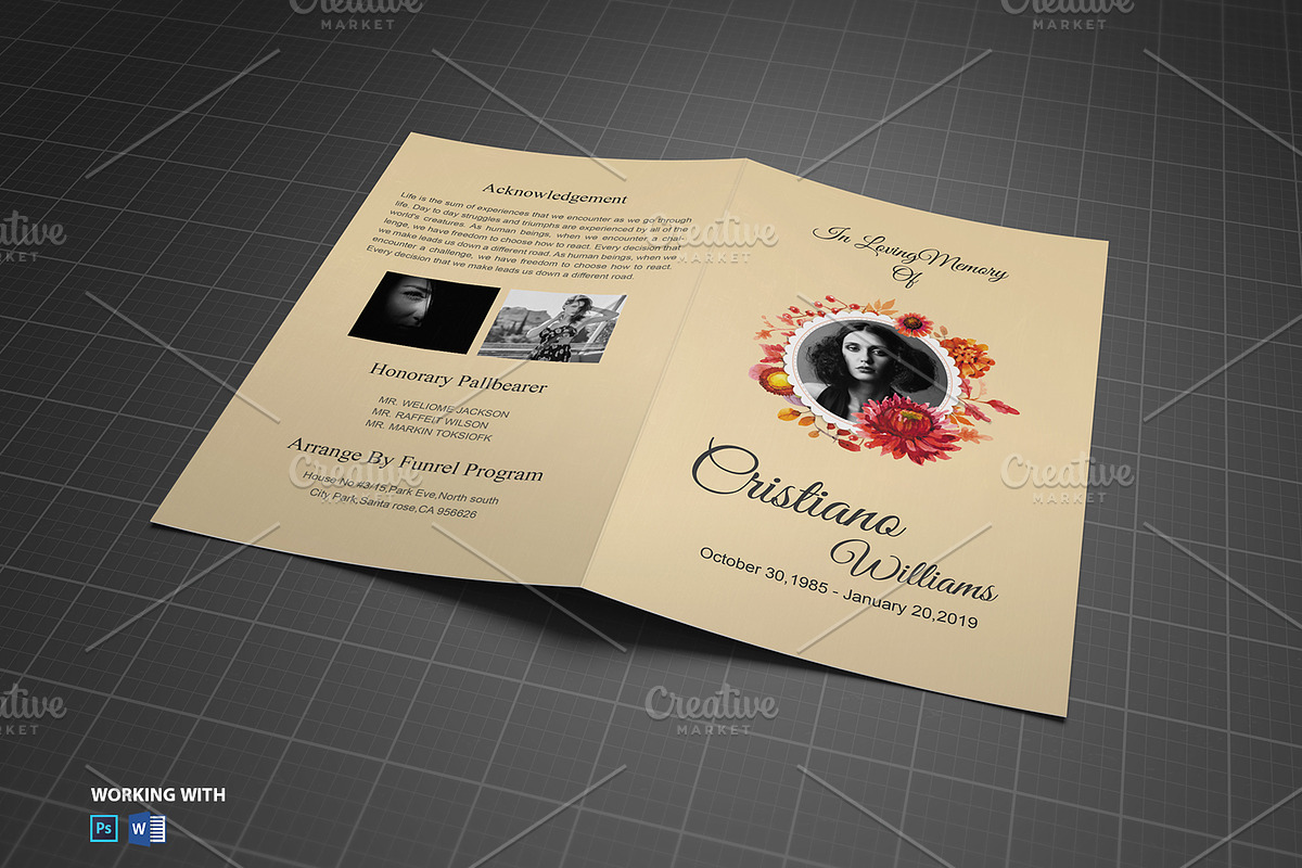 Funeral Program Template, a Brochure Template by Madhabi Studio (Photo 3 of 5)