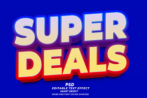 Super Deals PSD 3D Editable Text