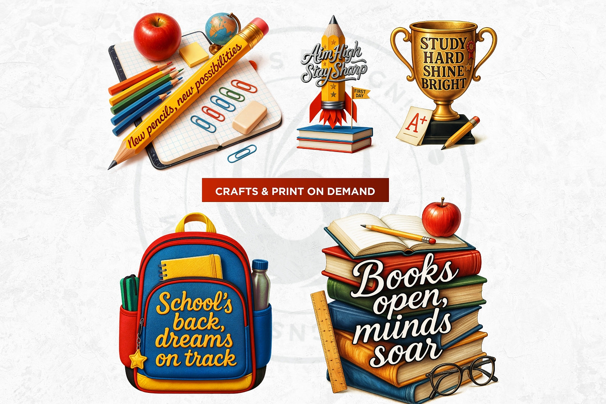Back To school quotes Clipart Set, an Education Illustration by ThatsDesignArt (Photo 4 of 10)