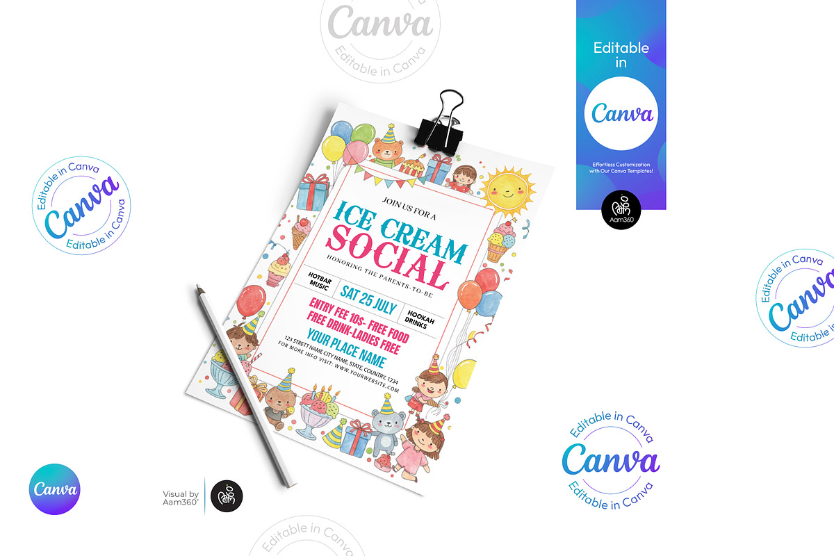 Ice Cream Social Flyer, a Flyer Template by Aam360 (Photo 3 of 3)