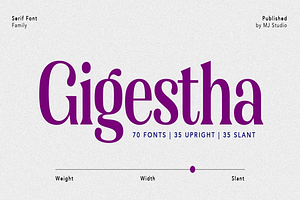 Gigestha Modern Serif (70 Fonts)